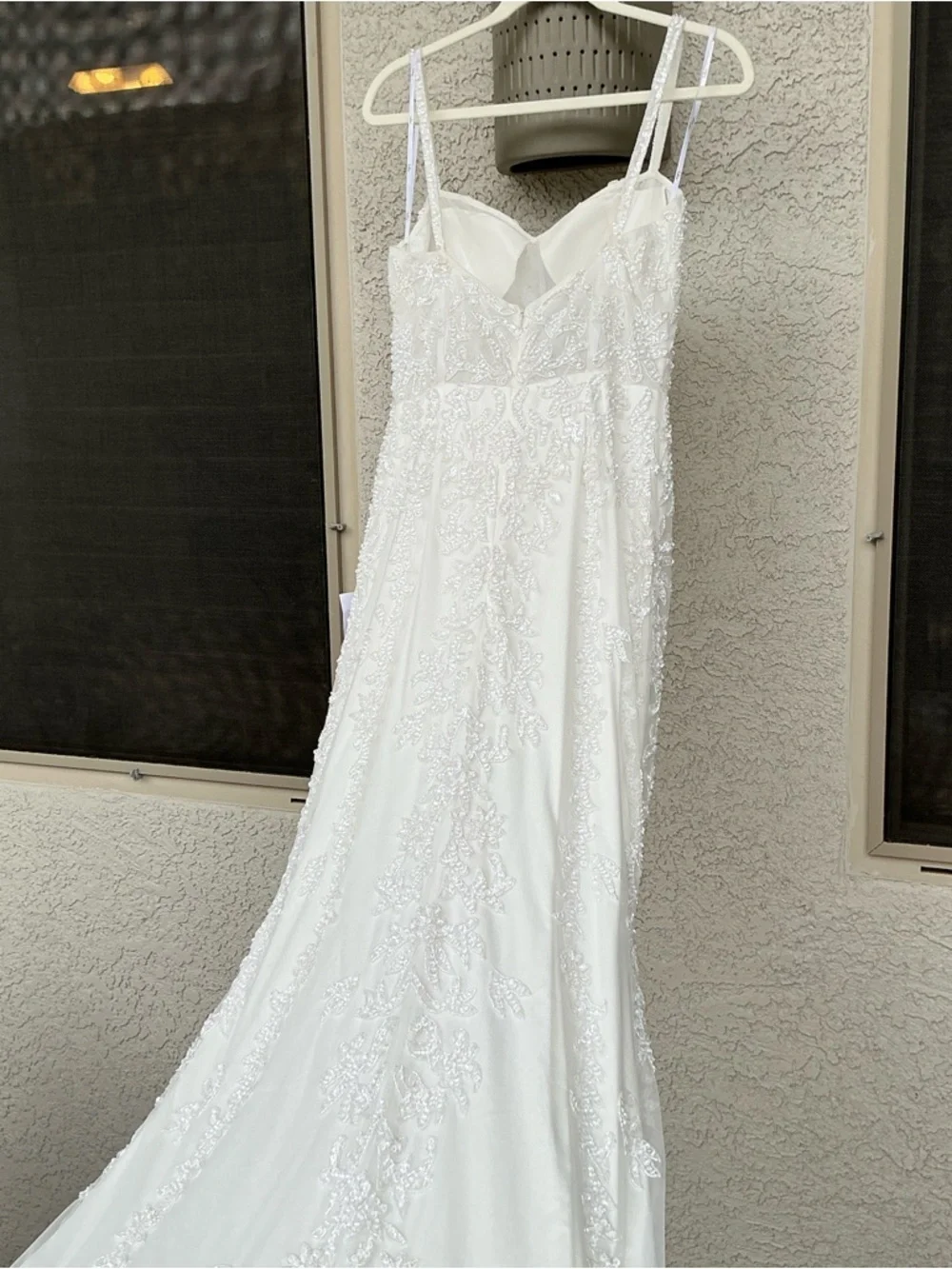NWT Lulu’s Momentous Love Beaded Bustier Mesh Mermaid Maxi Wedding Dress Large